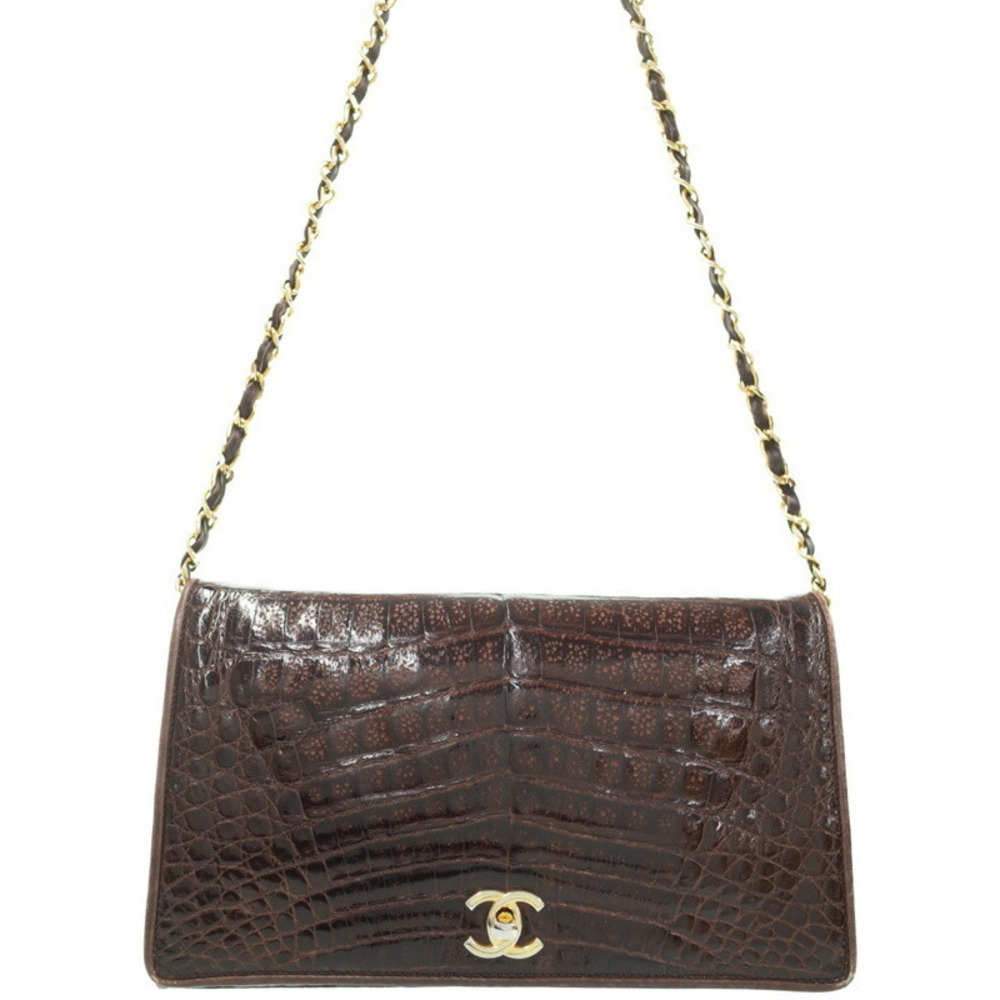 Chanel Cocomark Crocodile Chain Shoulder Bag